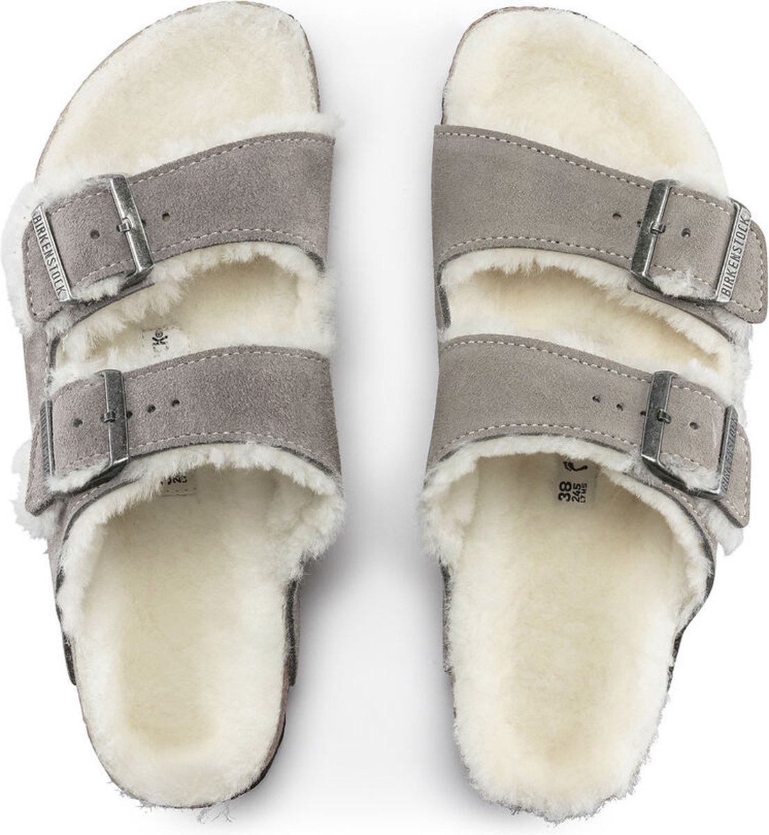 Birkenstock Arizona VL Shearling Stone Coin Regular Grijs