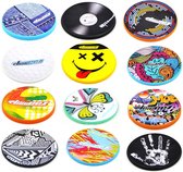 Pakket van 12 Disceez flexibele frisbees met verschillende leuke prints serie 2A