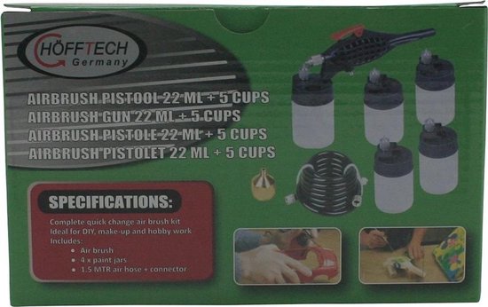 Höfftech Airbrush Pistool 22 ML + 5 Cups