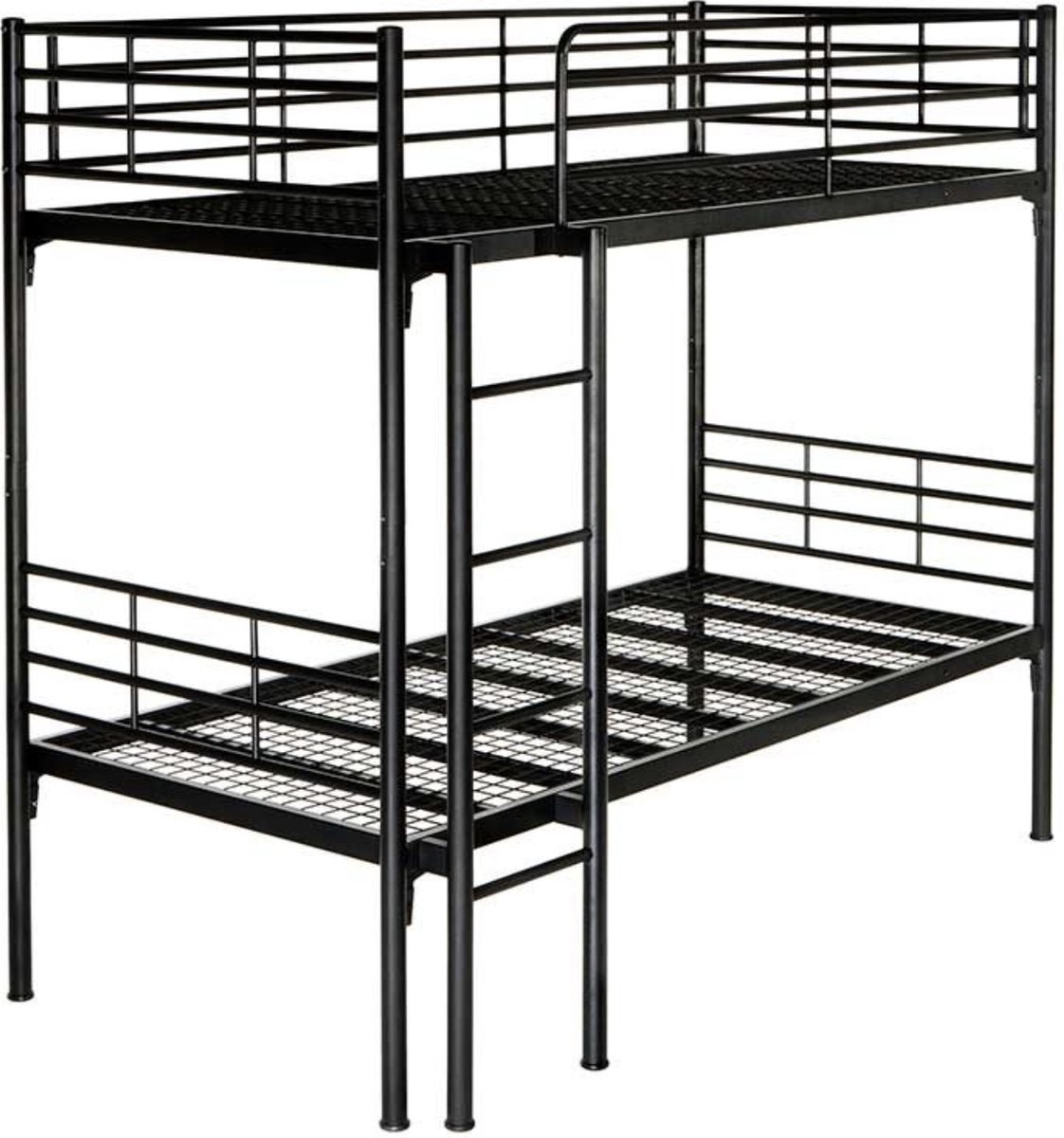 Sleepking - Stapelbed Kiki - Metalen Trasmat Bodem - 90x200 - Zwart