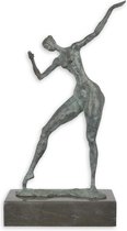 Naakte dame poseert - Bronzen beeld - Modernisme - 51,6 cm hoog