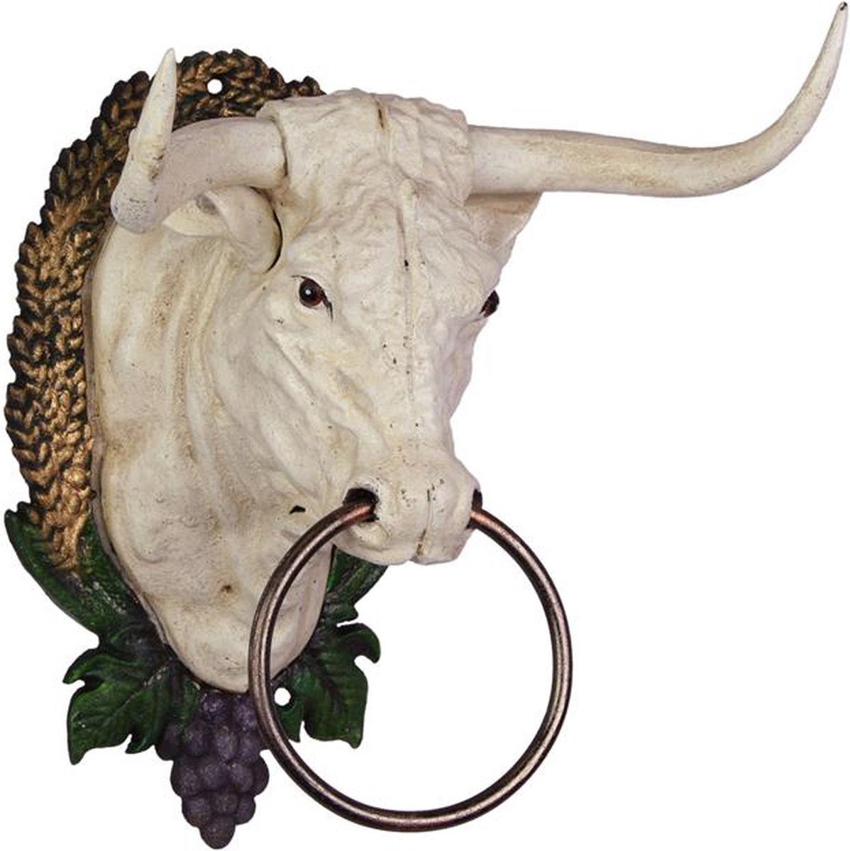 Gietijzer - Stier - Handdoekhouder - 29,5 cm hoog