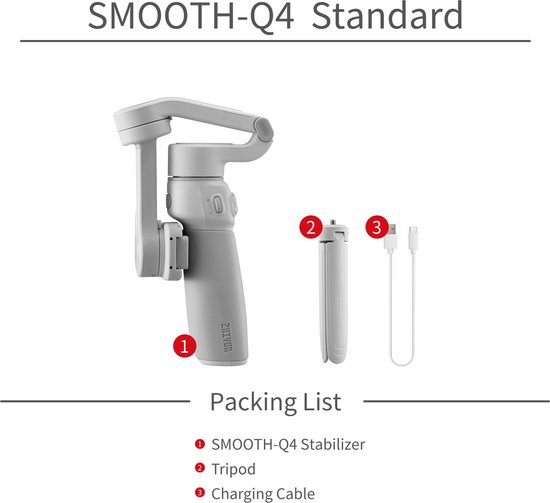 Zhiyun Smooth Q4 Standard | Gimbal Stabilizer | Voor Smartphones - Zhiyun