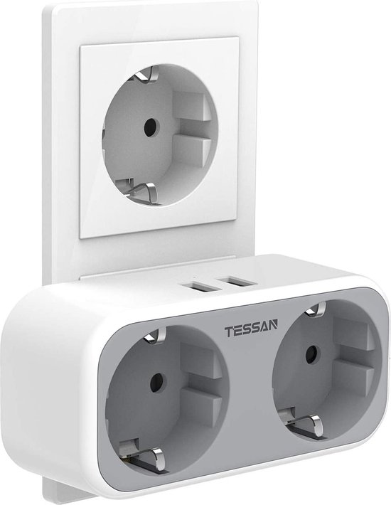 TESSAN Multiprise USB Cube avec 6 Prises et 3 Ports USB, 9 en 1 Prise USB  Multiple avec Interrupteur, Bloc Multiprise Electrique, Prise Cube USB  Convient pour la Maison et Le Bureau