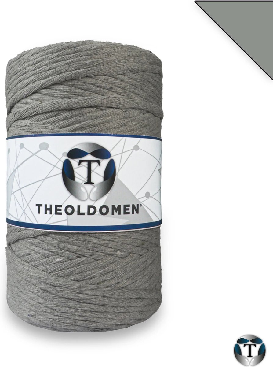 Macramé Koord | Lichtgrijs | 200 meter | Single Twist | 3mm | 100% Katoen | Macramé Touw | Macramé | Voor Macramé Plantenhanger | Wandkleed | Dromenvanger | DIY | Touw | TheOldOmen |