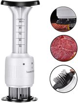 Luxe Marinade Injectiespuit - BBQ Injector - Vlees/Kip/Vis Injectie Spuit - 30 Naalden - RVS