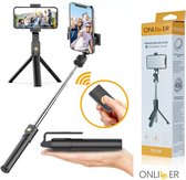 Selfiestick Universeel - Draadloos 3 in 1 Selfie Stick Tripod - Selfiestick iphone/Huawei/Samsung - Bluetooth Smartphone-statief
