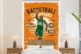 Behang - Fotobehang Mancave - Basketbal - Sport - Retro - Breedte 145 cm x hoogte 220 cm