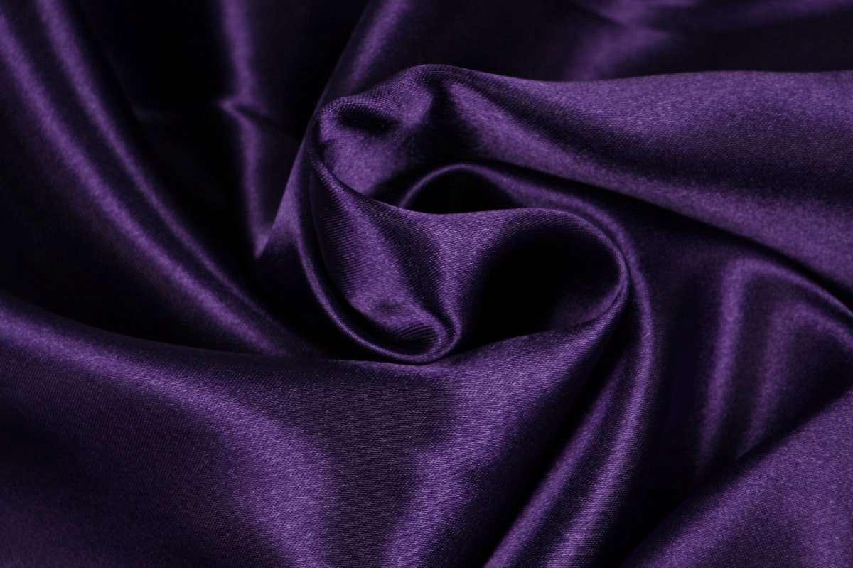 15 meter satijn stof - Paars - 100% polyester