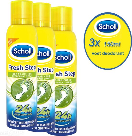 Scholl Fresh Step Voetspray - Voet deodorant - 150 ml x3
