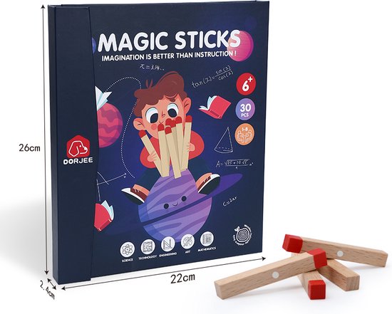 Thumbnail van een extra afbeelding van het spel Magic Sticks Puzzels - houten montessori speelgoed