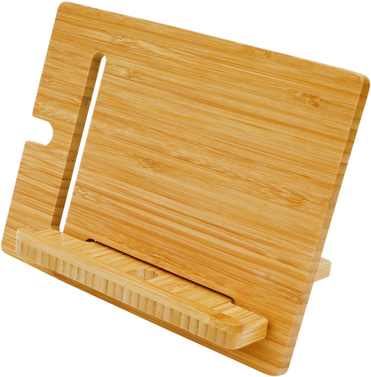 OMID HOME ® Universele telefoonhouder - Tablethouder - bamboe hout telefoon houder - tablet - IPad houder - 15.4 x 2.8 x 23.4 cm