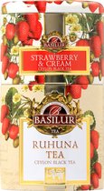 Basilur Tea A-kwaliteit Strawberry, fruit thee en zwarte thee cadeau geschenk metal caddy, Moederdag Cadeautje