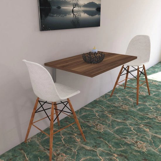 HOMCOM wandtafel, wandkla^ptafel, opklapbaar bureau met schoolbord, opklapbare computertafel, eettafel, MDF, zwart 60 x 94,5 x 147 cm
