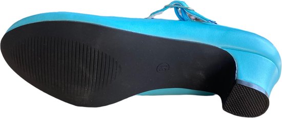 Elsa schoenen ijs blauw - Spaanse Prinsessen schoenen - maat 36 (binnenmaat 23 cm) bij verkleedkleren bruiloft feest
