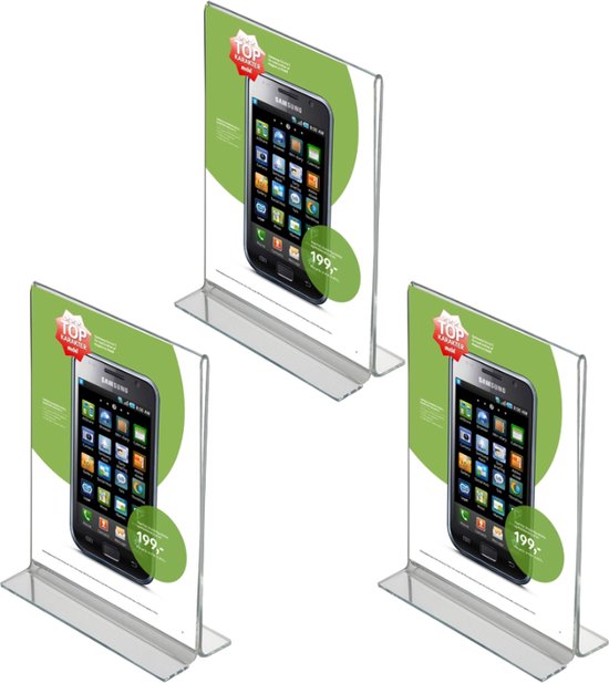 URbantin Présentoirs de Table A5,Lot de 10 T-Base en Bois Support pour Menu,Support de Présentation,A5 Porte Affiche Double Face en Forme de T pour Restaurant,Hôtel,Documents,Bureau,Magasin