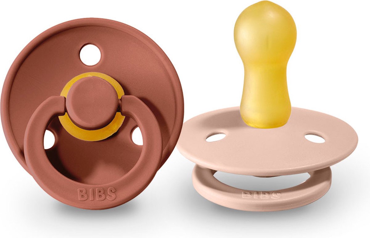 Goedkoopste BiBS - Colour Pacifier - Stage 1 Fopspeen - 0 maanden - 2 stuks - Woodchuck / Blush