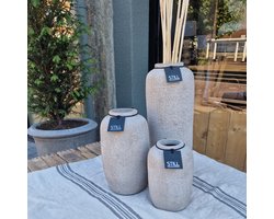 STILL| FLESVAAS| Small| KLEUR LIGHT (BEIGE/ZAND)|AARDEWERK| 20 cm hoog