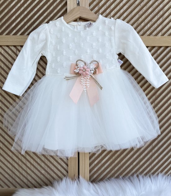 Kleding Meisjeskleding Babykleding voor meisjes Jurken Ivoor en wit rose Tutu jurk 