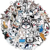 Husky Honden Stickers - set 50 stuks - Laptop Stickers - Stickervellen
