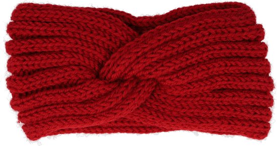 Haarband Winter Twist Knitted Rood - Gebreide Haarband