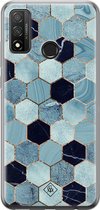 Casimoda® hoesje - Geschikt voor Huawei P Smart (2020) - Blue Cubes - Siliconen/TPU - Soft Case - Blauw - Marmer