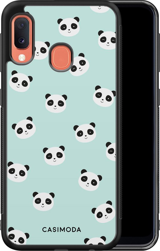 Coque Samsung Galaxy A20e - Imprimé Panda - Menthe - Coque Rigide TPU Zwart  - Panda -... | bol