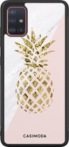 Casimoda® hoesje - Geschikt voor Samsung Galaxy A51 - Ananas - Zwart TPU Backcover - Ananas - Roze