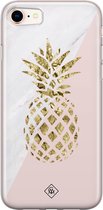 Casimoda® hoesje - Geschikt voor iPhone 8 - Ananas - Siliconen/TPU telefoonhoesje - Backcover - Ananas - Roze