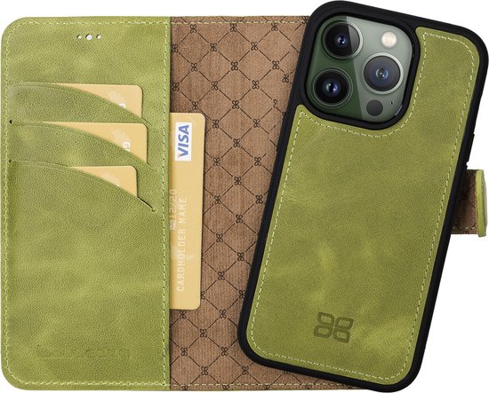 BOULETTA Lederhülle Für IPhone 16 Pro Mit MagSafe – 2-in-1 Brieftasche, RFID-Schutz, Ständer | Vollnarbenleder, Fallgeschützt