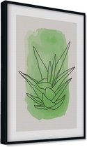 Akoestische panelen - Geluidsisolatie - Akoestische wandpanelen - Akoestisch schilderij AcousticPro® - paneel met abstracte bloemen - Design 51 - Premium - 60X90 - zwart- Wanddecoratie - woonkamer - geluidsdemper - studio schuim