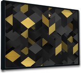 Akoestische panelen - Geluidsisolatie - Akoestische wandpanelen - Akoestisch schilderij AcousticPro® - paneel met abstract patroon - design 156 - Basic - 120x80 - zwart- Wanddecoratie - woonkamer - geluidsdemper - studio schuim