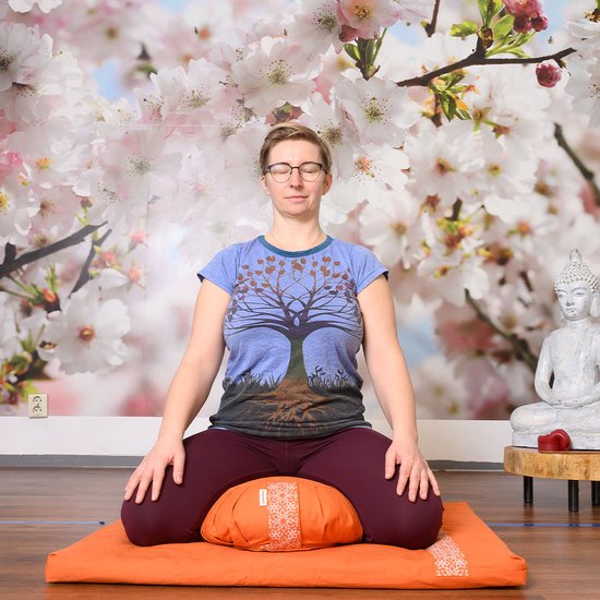 Samarali Oranje Comfort Meditatieset - Ondersteunende Kussens & Zachte Mat voor Houding en Drukverlichting - Ideaal voor Langdurige Meditatie van Samarali — afbeelding 5