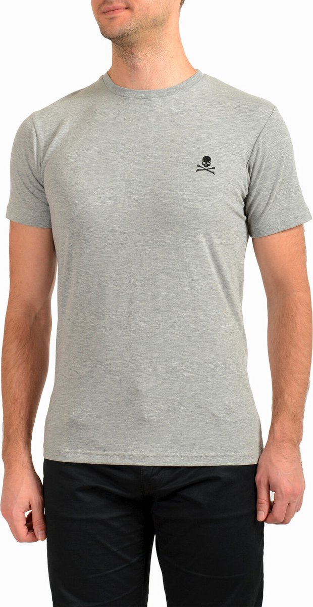 Philipp Plein - T-Shirt - Grijs - Logo Skull - Heren.