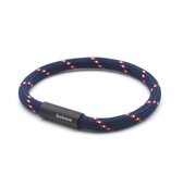 Bracelet corde femme - bracelets homme corde bateau Galeara Riu avec fermeture magnétique - Rouge Blauw 19.5cm