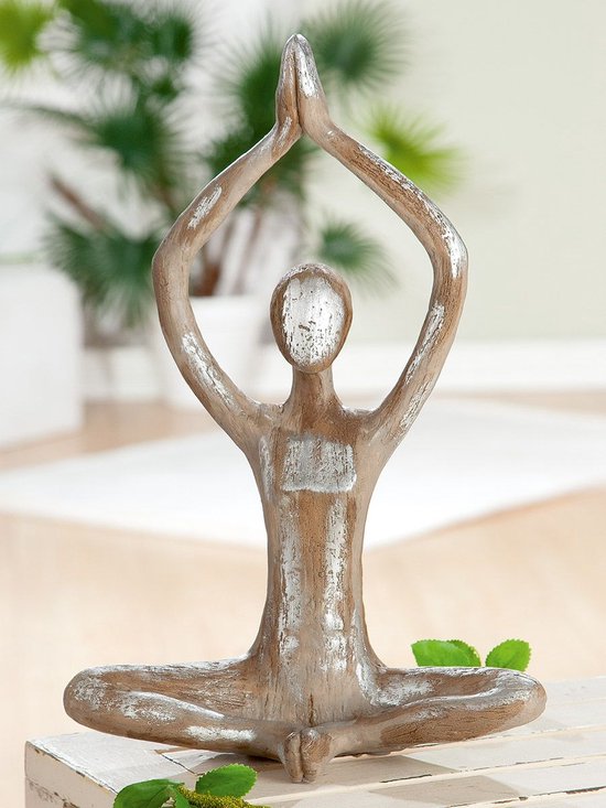 Beeld yoga vrouw - lotushouding - 36 cm