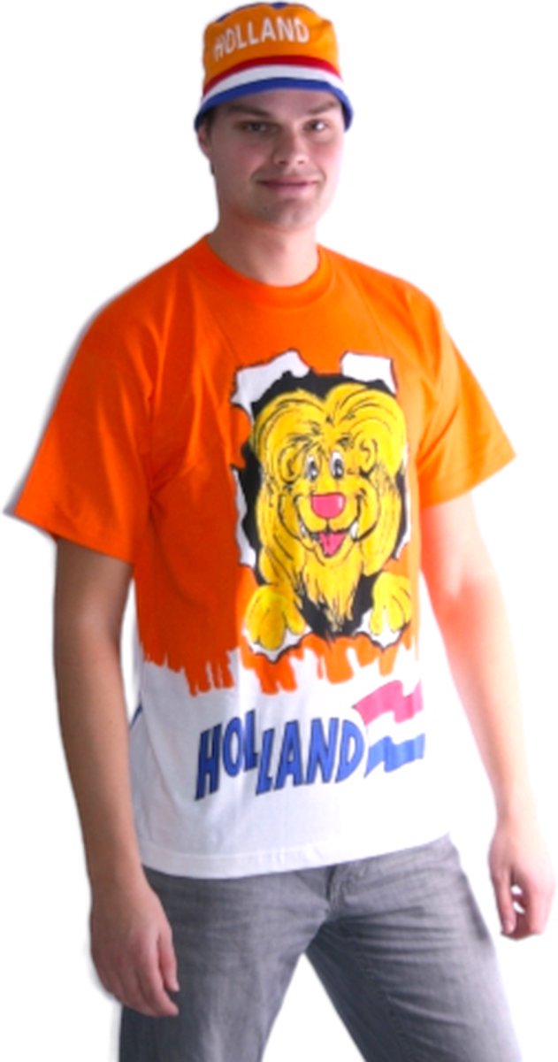 Oranje t-shirt Leeuw dubbel print - WK2026 voetbal - maat M/L