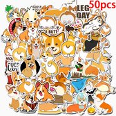Corgy Dieren Stickers - Honden - set 50 stuks - Laptop Stickers - Stickervellen