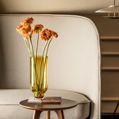 Moderne glazen vaas, sober design, tijdelijk 20% KORTING, amber kleurig, OMAHA14AM - diep oranje kleur - modern en tijdloos - luxueuze bloemenvaas - Belgische design merk - interieur decoratie vazen