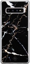 Casimoda® hoesje - Geschikt voor Samsung S10 - Marmer Zwart - Backcover - Siliconen/TPU - Zwart