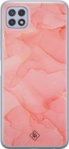 Casimoda® hoesje - Geschikt voor Samsung A22 5G - Marmer Roze - Backcover - Siliconen/TPU - Roze