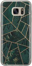 Casimoda® hoesje - Geschikt voor Samsung S7 - Abstract Groen - Backcover - Siliconen/TPU - Groen