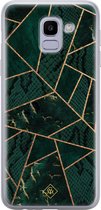 Casimoda® hoesje - Geschikt voor Samsung J6 (2018) - Abstract Groen - Backcover - Siliconen/TPU - Groen