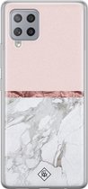 Casimoda® hoesje - Geschikt voor Samsung A42 - Rose All Day - Backcover - Siliconen/TPU - Roze
