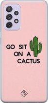 Casimoda® hoesje - Geschikt voor Samsung A72 - Go Sit On A Cactus - Backcover - Siliconen/TPU - Roze
