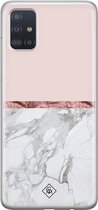 Casimoda® hoesje - Geschikt voor Samsung A51 - Rose All Day - Backcover - Siliconen/TPU - Grijs