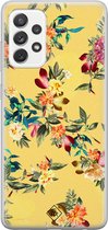 Casimoda® hoesje - Geschikt voor Samsung A52s - Floral Days - Backcover - Siliconen/TPU - Geel
