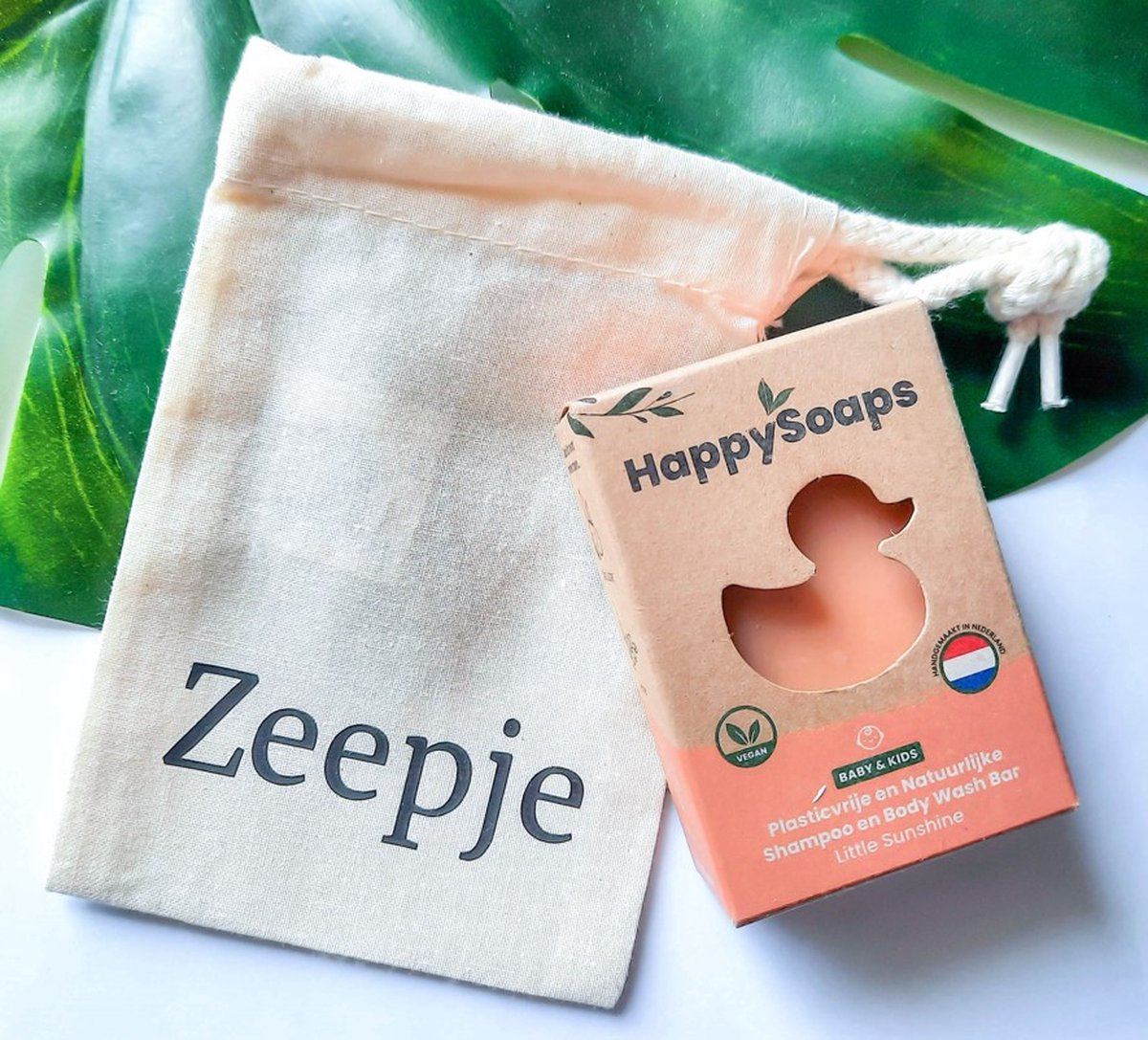 Goedkoopste Happy Soaps | Baby & Kids | Shampoo | Body Wash | Bar | Little Sunshine | Plasticvrij | Opbergzakje | Zeep