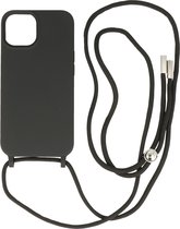 2.5 mm Dikke Fashion Backcover met Koord Telefoonhoesje - Color Hoesje - Geschikt voor iPhone 14 - Zwart