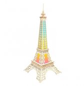 Bouwpakket Eiffeltoren Supergroot 106 cm. van hout met LED verlichting